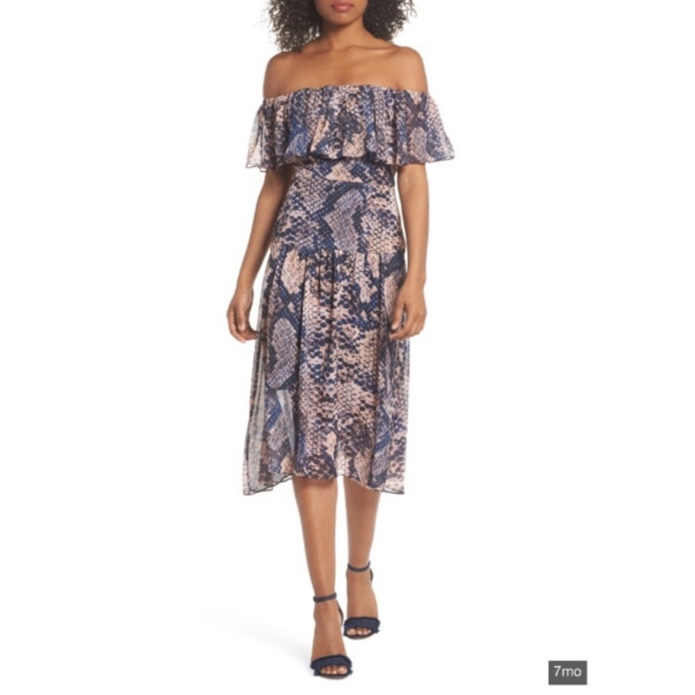 Cooper St Boa Off the Shoulder Dress NWT